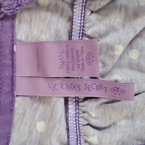 Victoria Secret purple and white  polka-dot pajama set - Picture 2 of 6